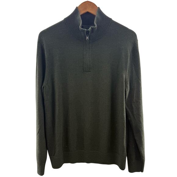 Banana Republic Other - Banana Republic Men’s Italian Merino Wool 1/4 Zip Sweater Dark Forrest Green L